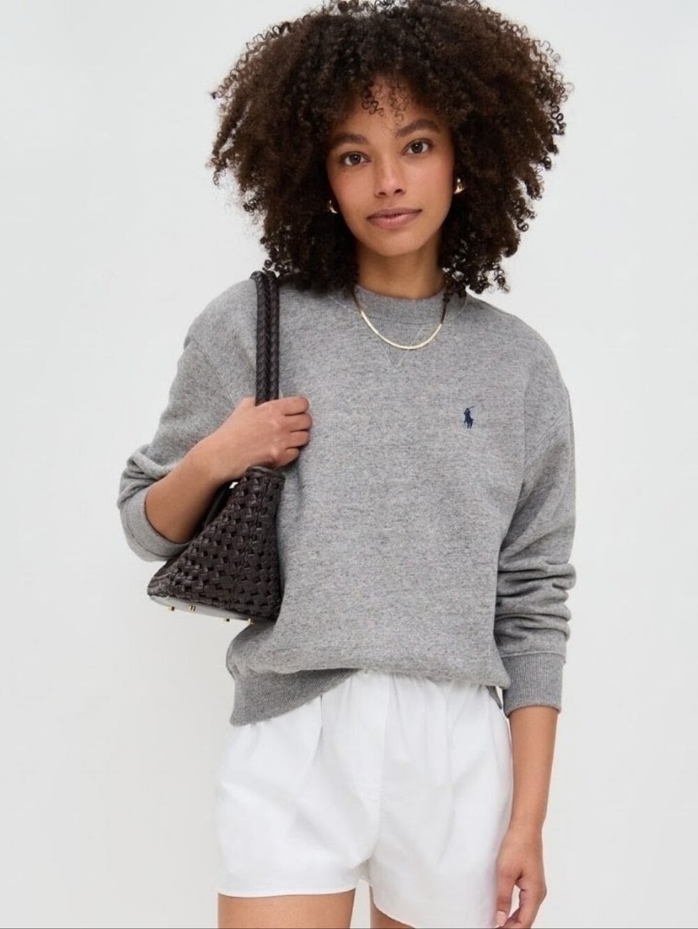 Polo by Ralph Lauren Embroidered Logo Crewneck Sweatshirt In Heather Gray - L